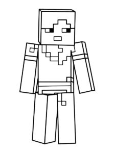 Desenho da alex de Minecraft para colorir e imprimir