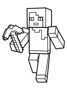 Desenho da alex de Minecraft para colorir e imprimir