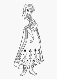 Desenho da ana de Frozen para colorir