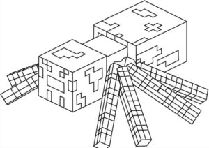 Desenho da aranha de Minecraft para colorir e imprimir