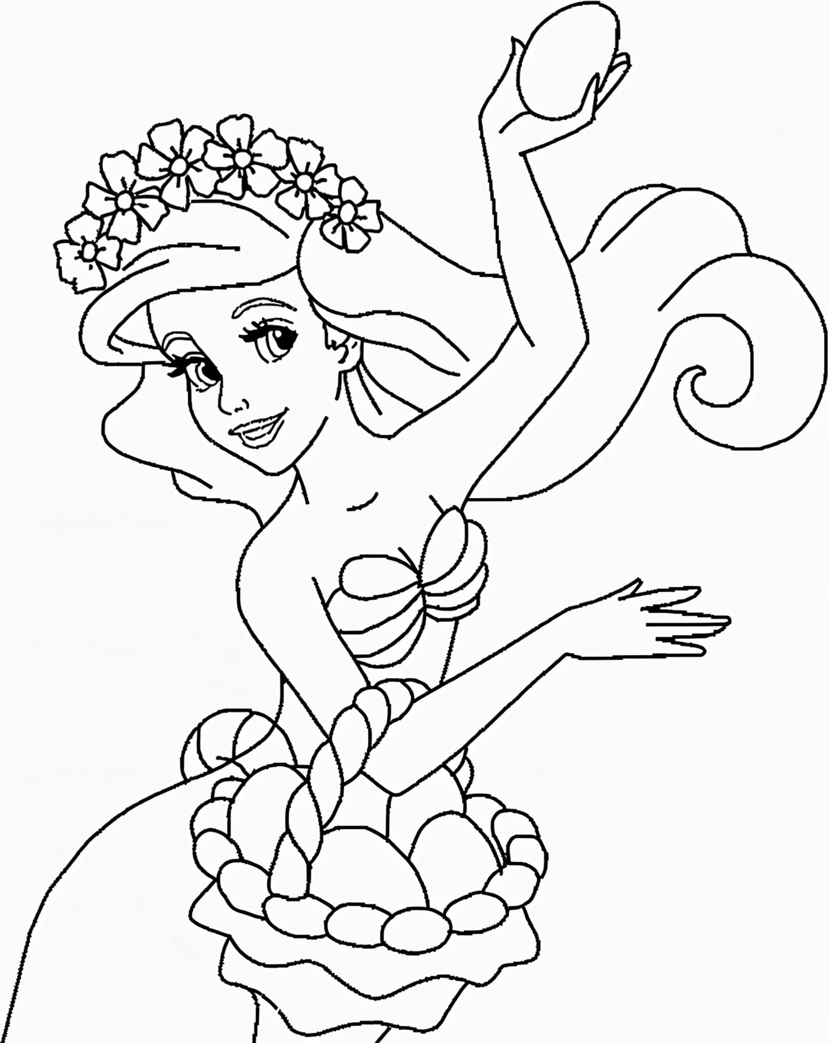 Desenho da Ariel linda para colorir