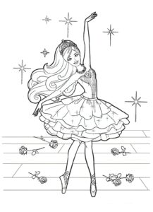 Desenho da Barbie bailarina para colorir