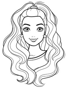 Desenho da Barbie linda para colorir