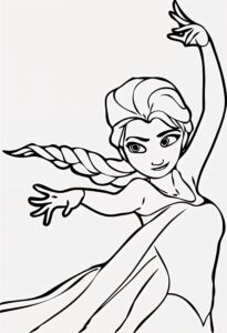 Desenho da Elsa de Frozen para colorir e imprimir