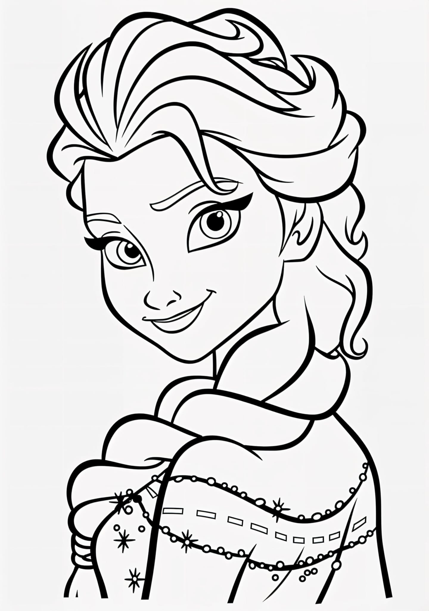 Desenho da Elsa de Frozen para colorir