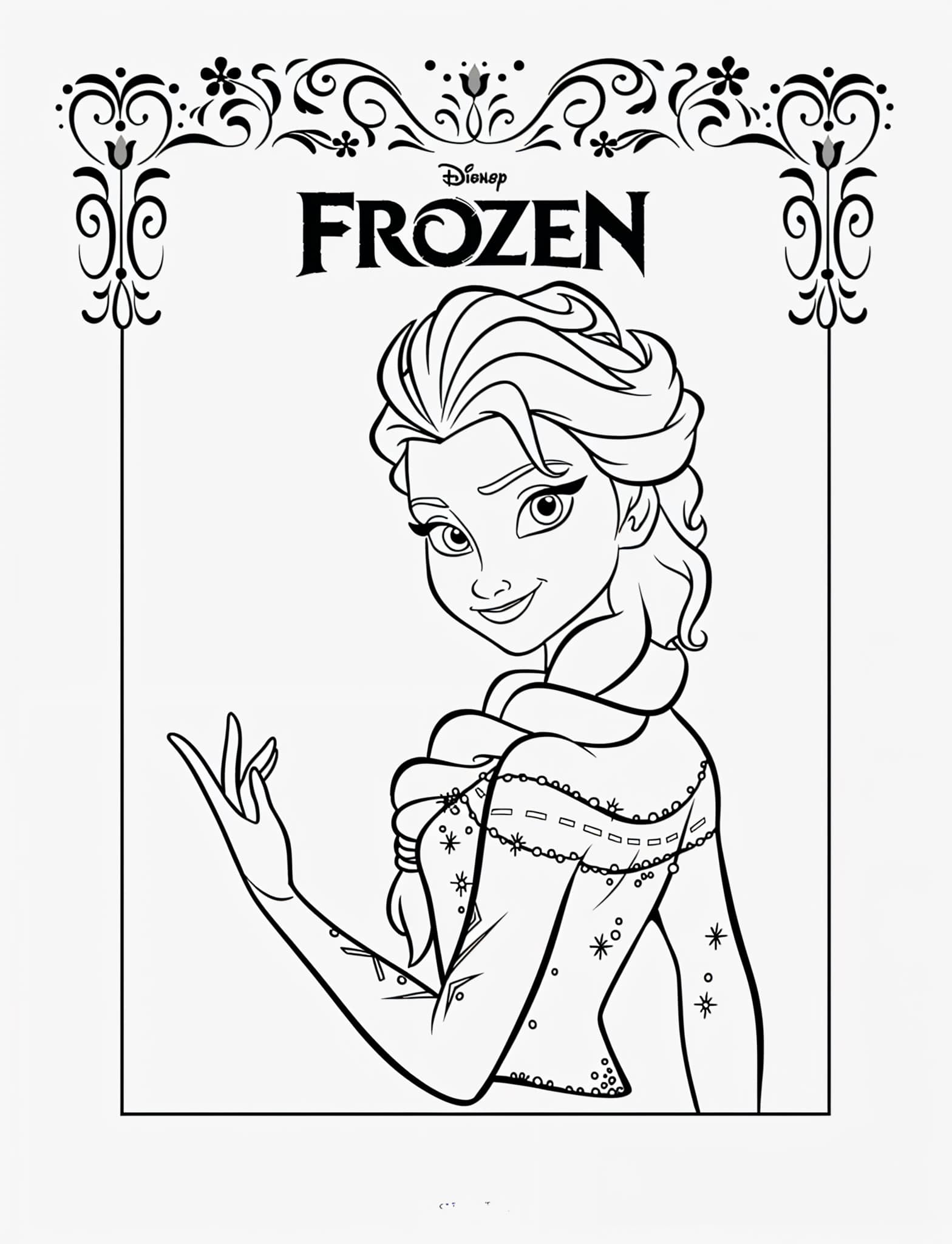 Desenho da Elsa para colorir