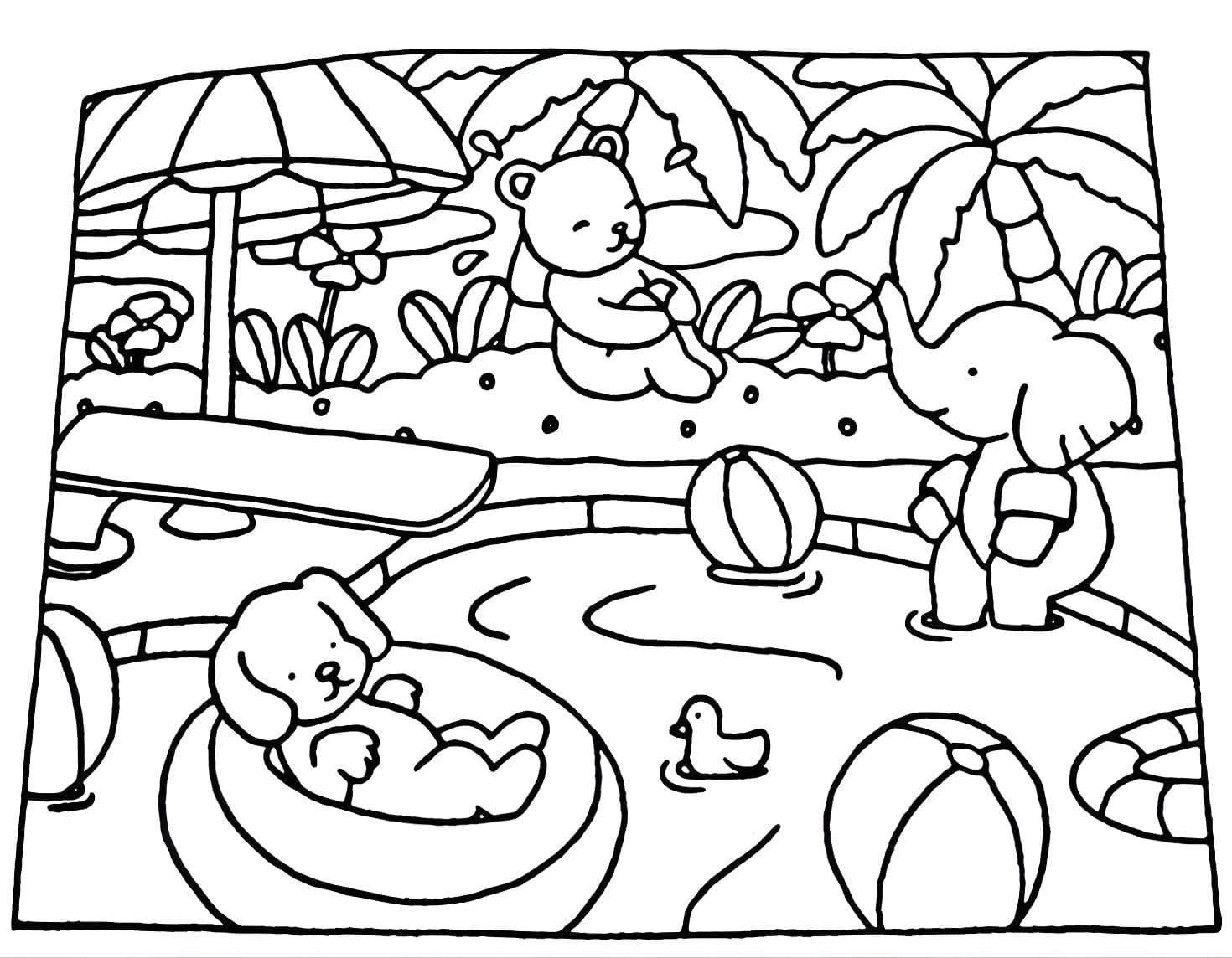 Desenho de Bobbie Goods na piscina para imprimir