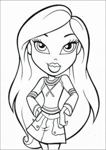 Desenho de Bratz linda para colorir e imprimir