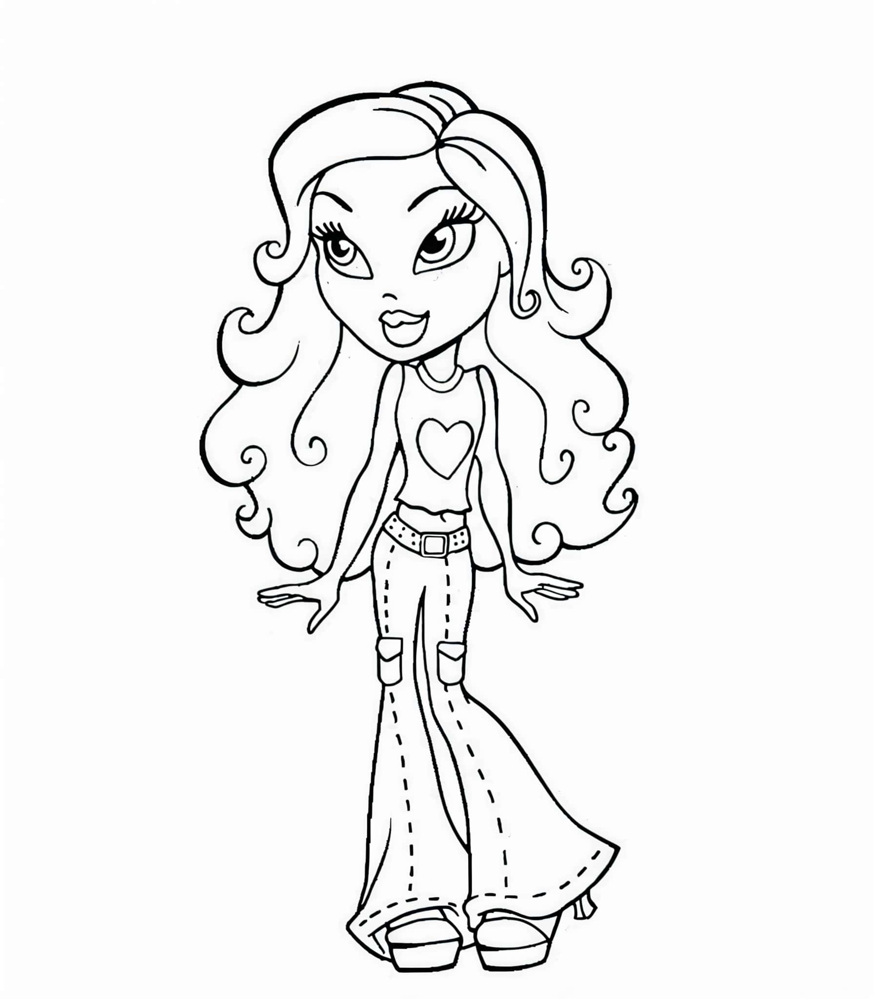 Desenho de Bratz linda para colorir