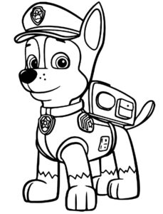 Desenho de Chase da Patrulha Canina para colorir