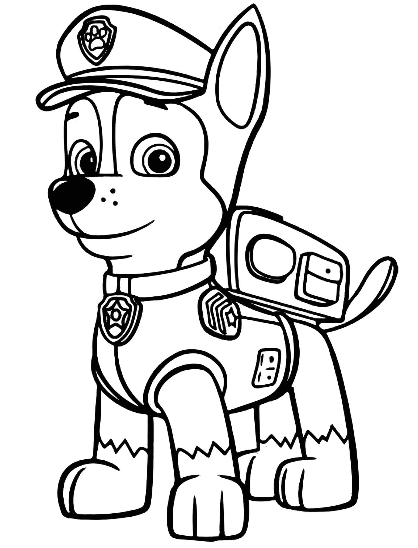 Desenho de Chase da Patrulha Canina para colorir