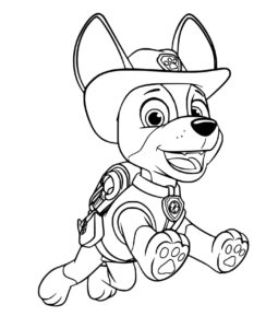 Desenho de Chase feliz para colorir