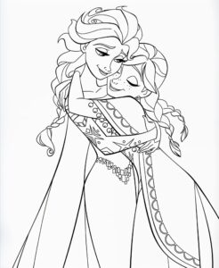 Desenho de Elsa e anna de Frozen para colorir