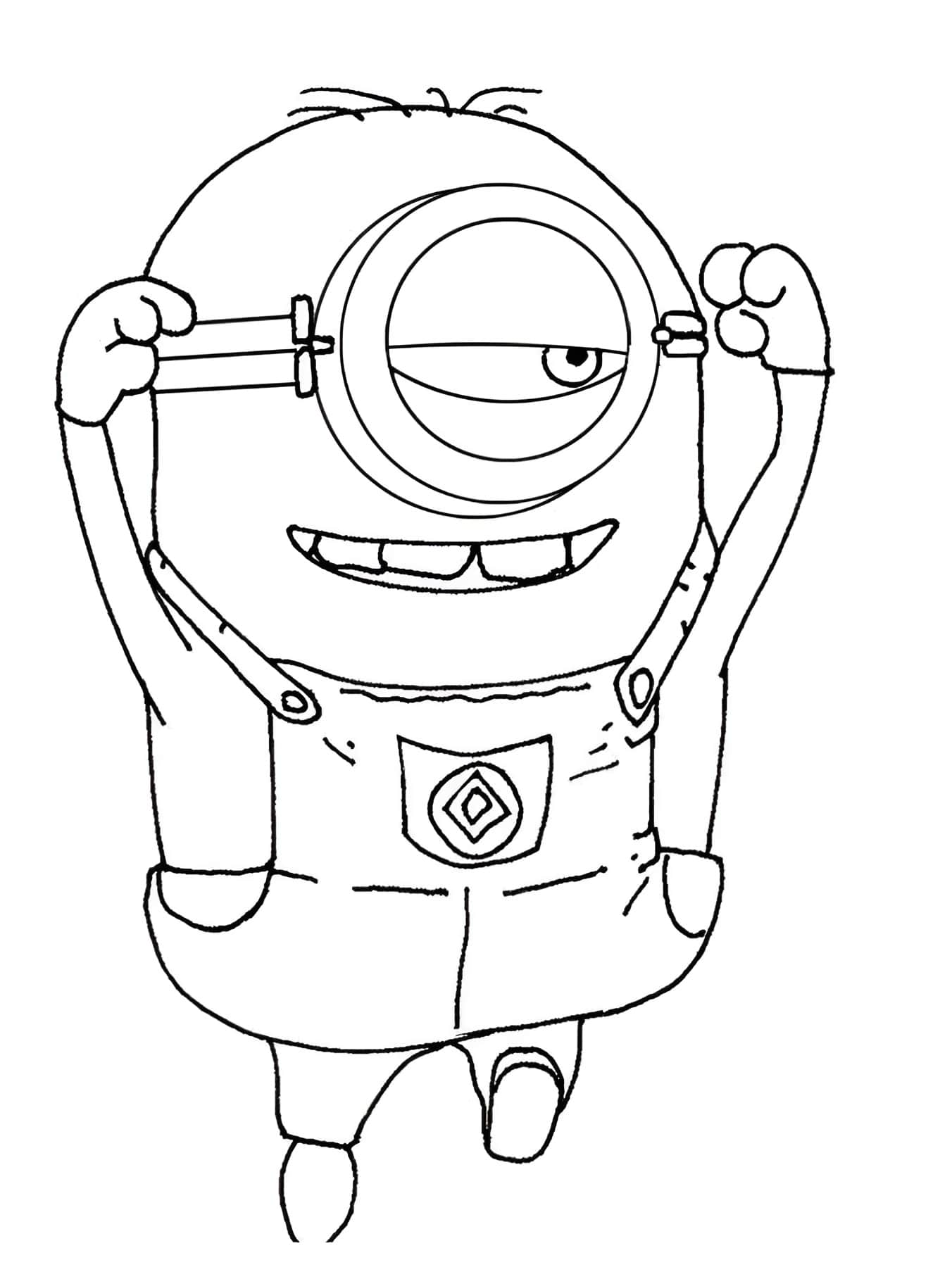 Desenho de minion dançando para colorir