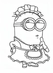 Desenho de minion fantasiado para colorir