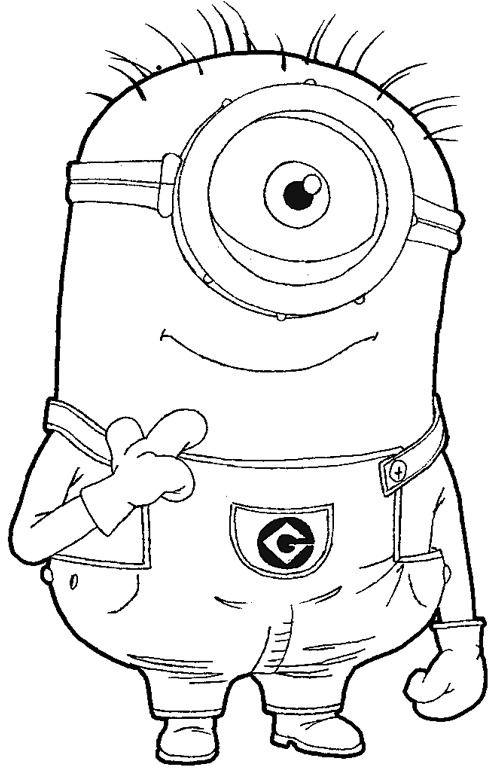 Desenho de minion pensativo para colorir