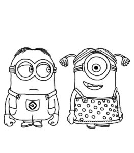 Desenho de minions amigos para colorir