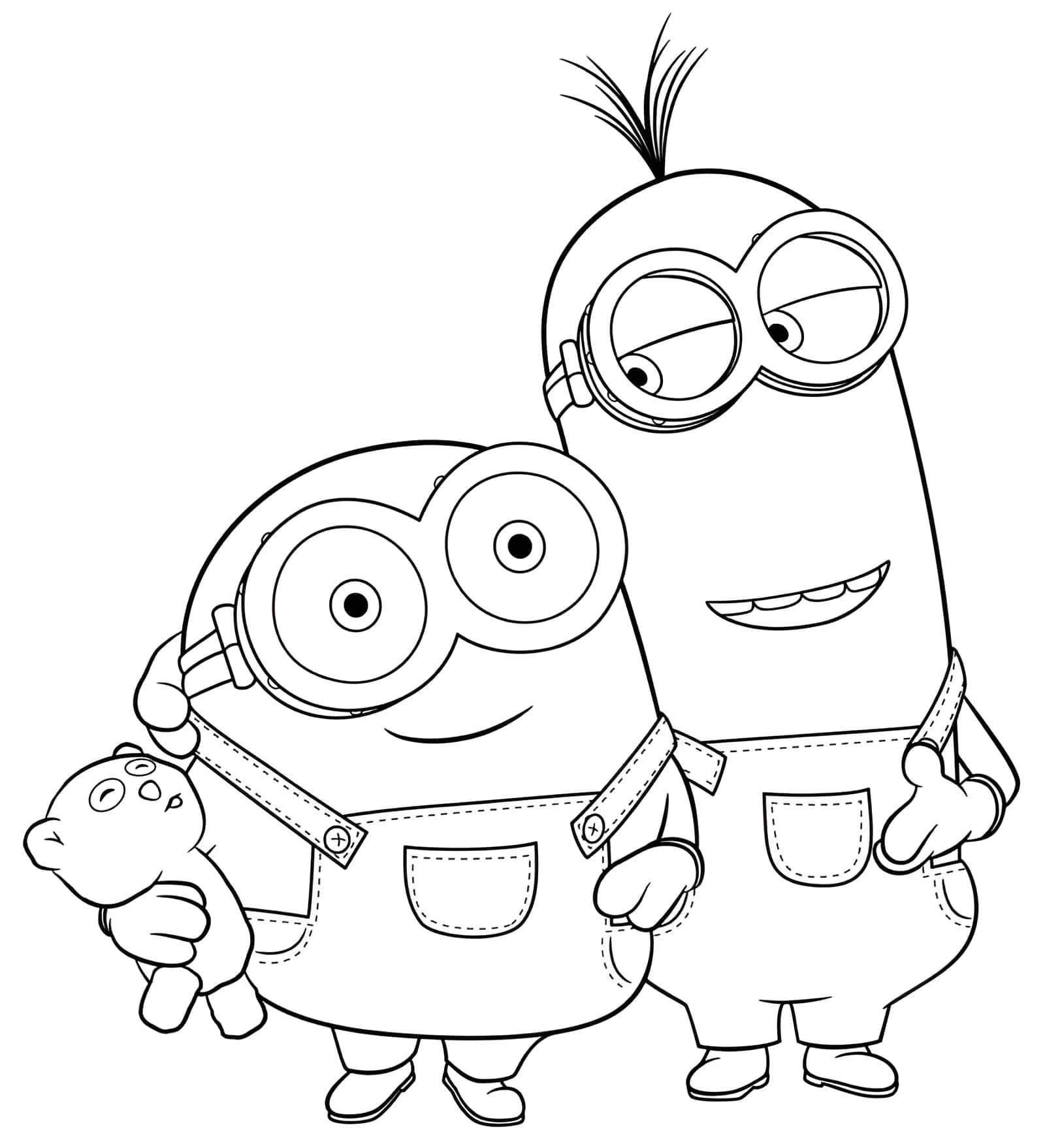 Desenho de minions amigos para colorir e imprimir