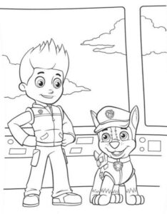 Desenho de Ryder e Chase da Patrulha Canina para colorir