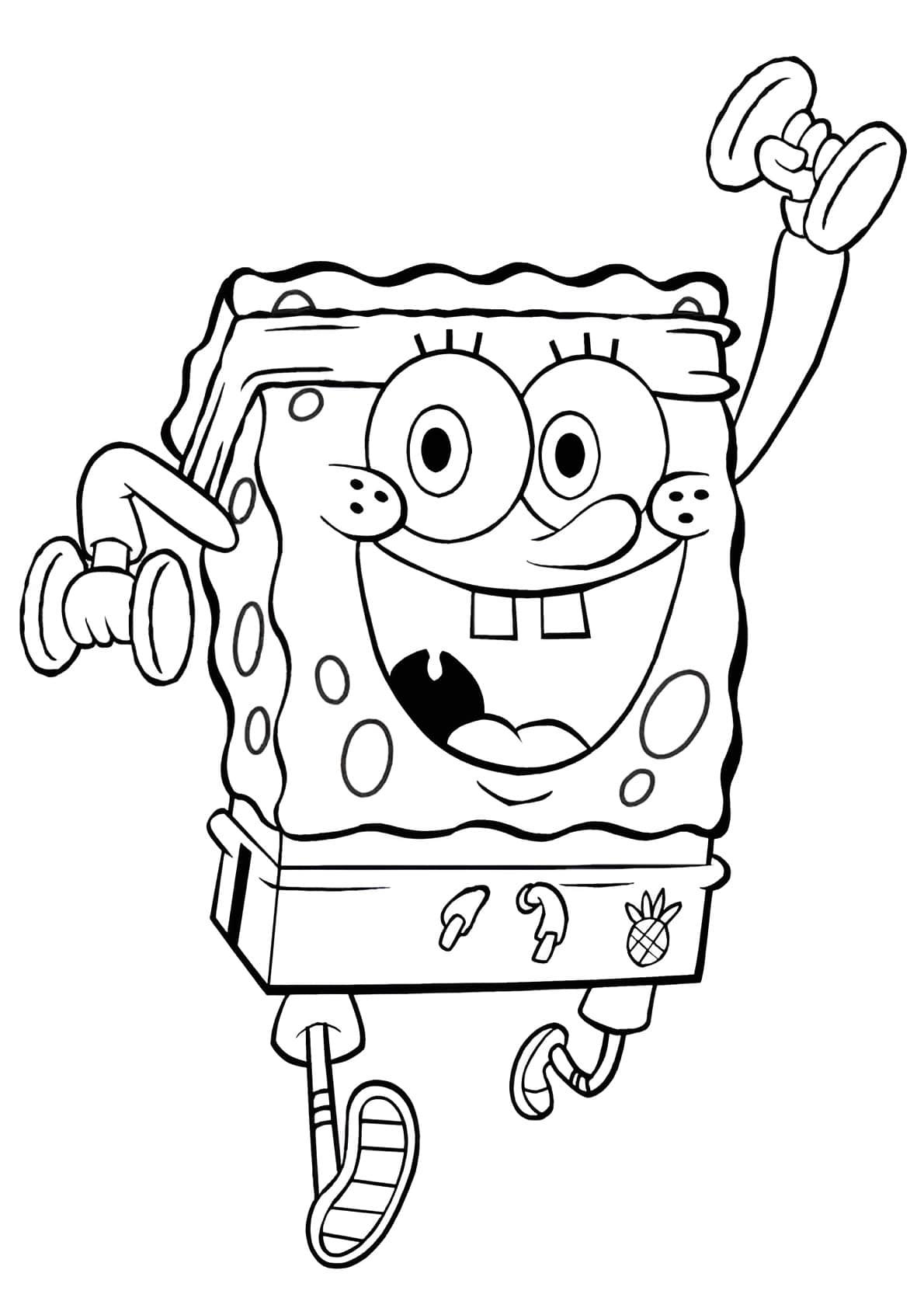 Desenho do Bob Esponja esportista para colorir