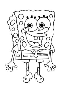 Desenho do Bob Esponja feliz para colorir