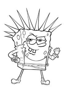 Desenho do Bob Esponja rocker para colorir