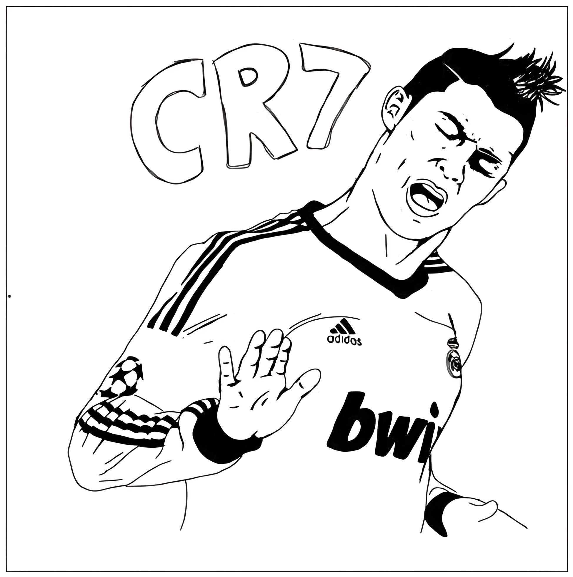 Desenho do cr7 para colorir