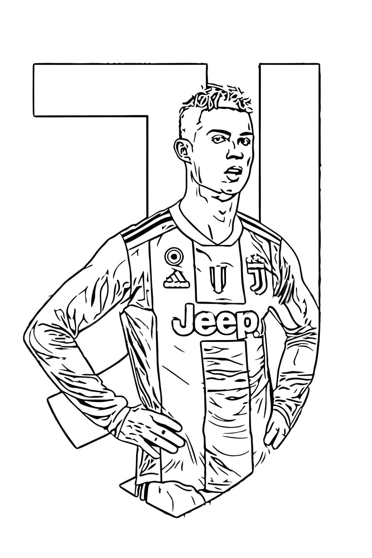 Desenho do Cristiano Ronaldo juventus para colorir