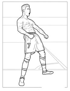 Desenho do Cristiano Ronaldo musculoso para colorir