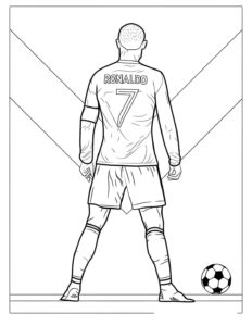 Desenho do Cristiano Ronaldo penalti para colorir