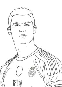 Desenho do Cristiano Ronaldo real madrid para colorir