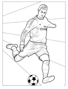 Desenho do Cristiano Ronaldo rematou real madrid para colorir