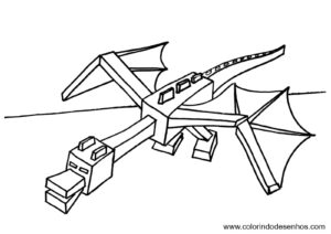 Desenho do dragao Minecraft para colorir