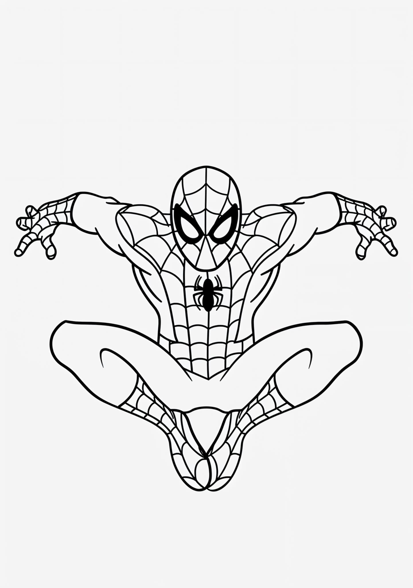 Desenho do Homem Aranha pulando para colorir