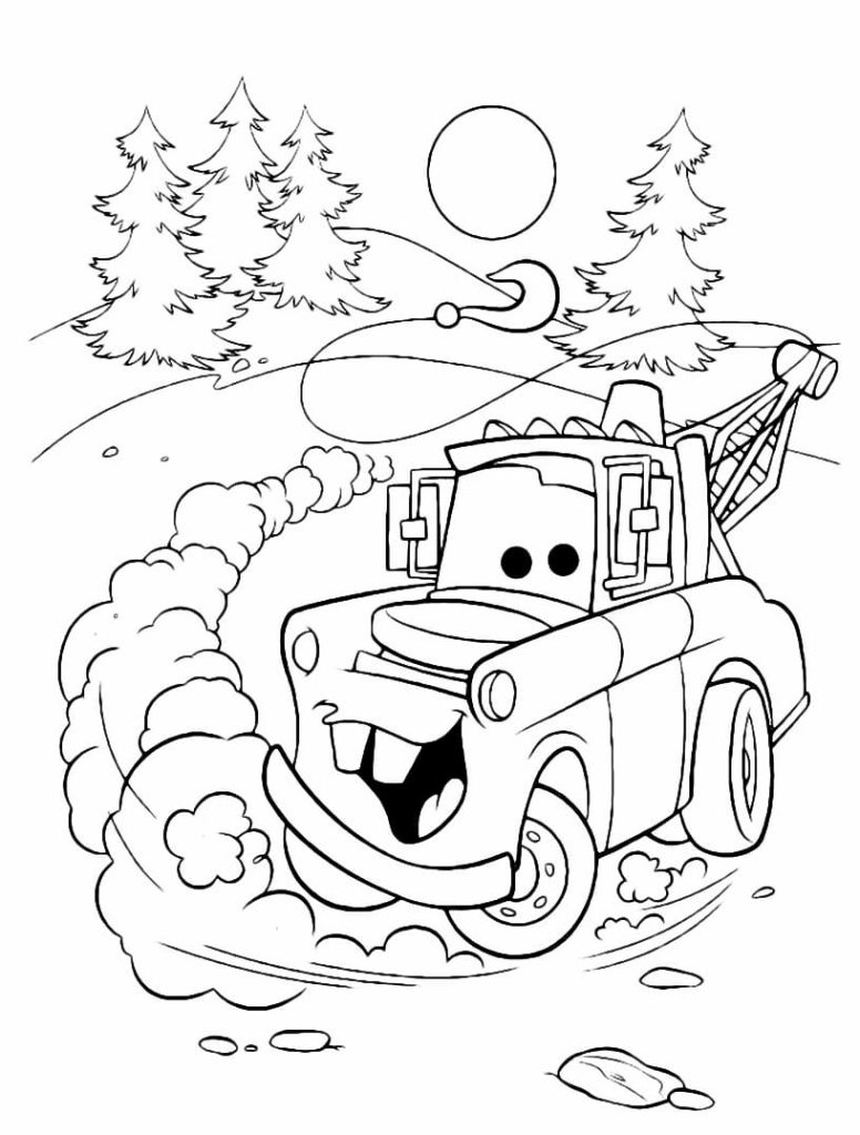 Desenho do Mate de Carros para colorir e imprimir