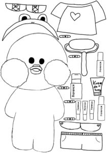 Desenho do Paper Duck skincare para colorir e imprimir