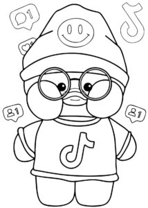 Desenho do Paper Duck tiktok para imprimir e colorir