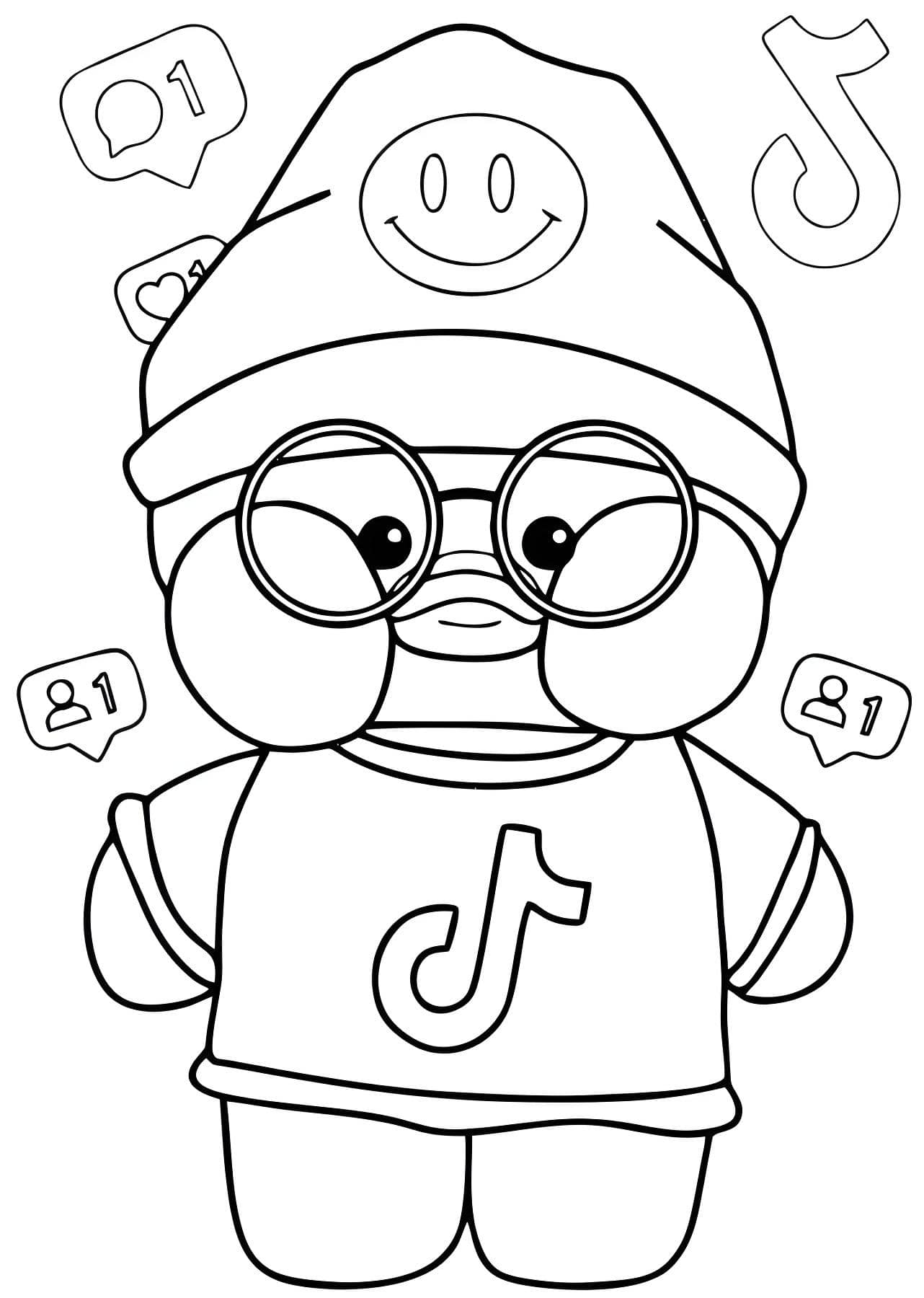 Desenho do Paper Duck tiktok para imprimir e colorir