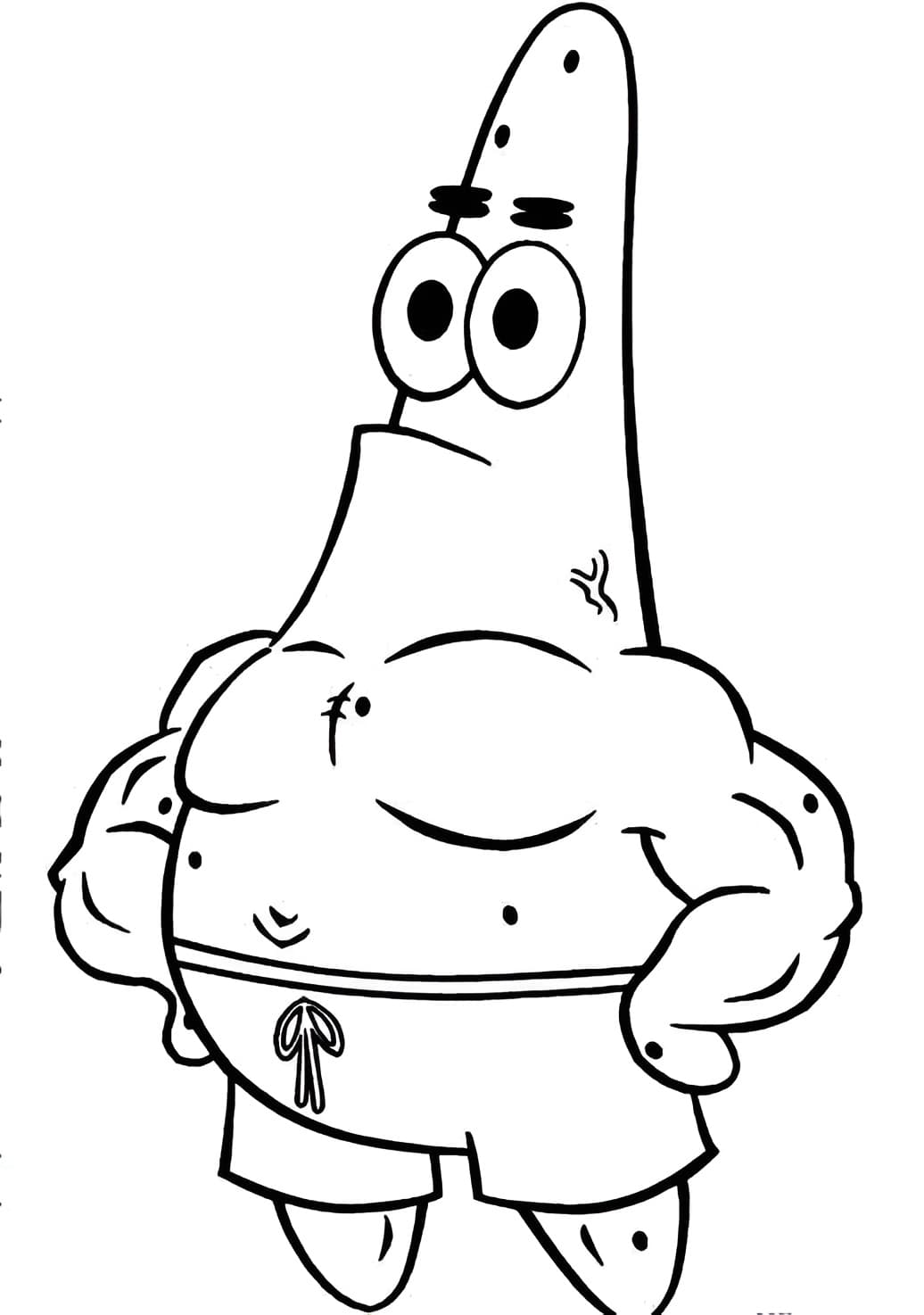 Desenho do Patrick Estrela musculosos para colorir