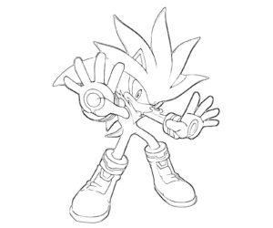 Desenho do silver do Sonic para imprimir e colorir