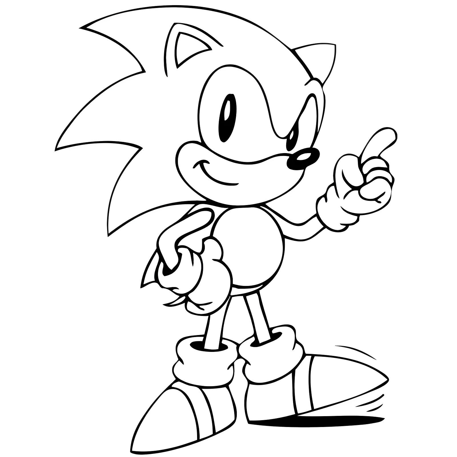 Desenho do Sonic para colorir