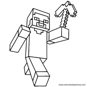 Desenho do steve Minecraft para colorir