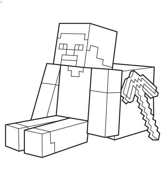 Desenho do steve sentado minecraft