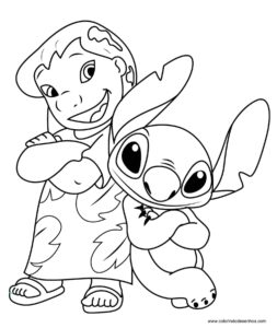 Desenho de Lilo e Stitch para Colorir e Imprimir