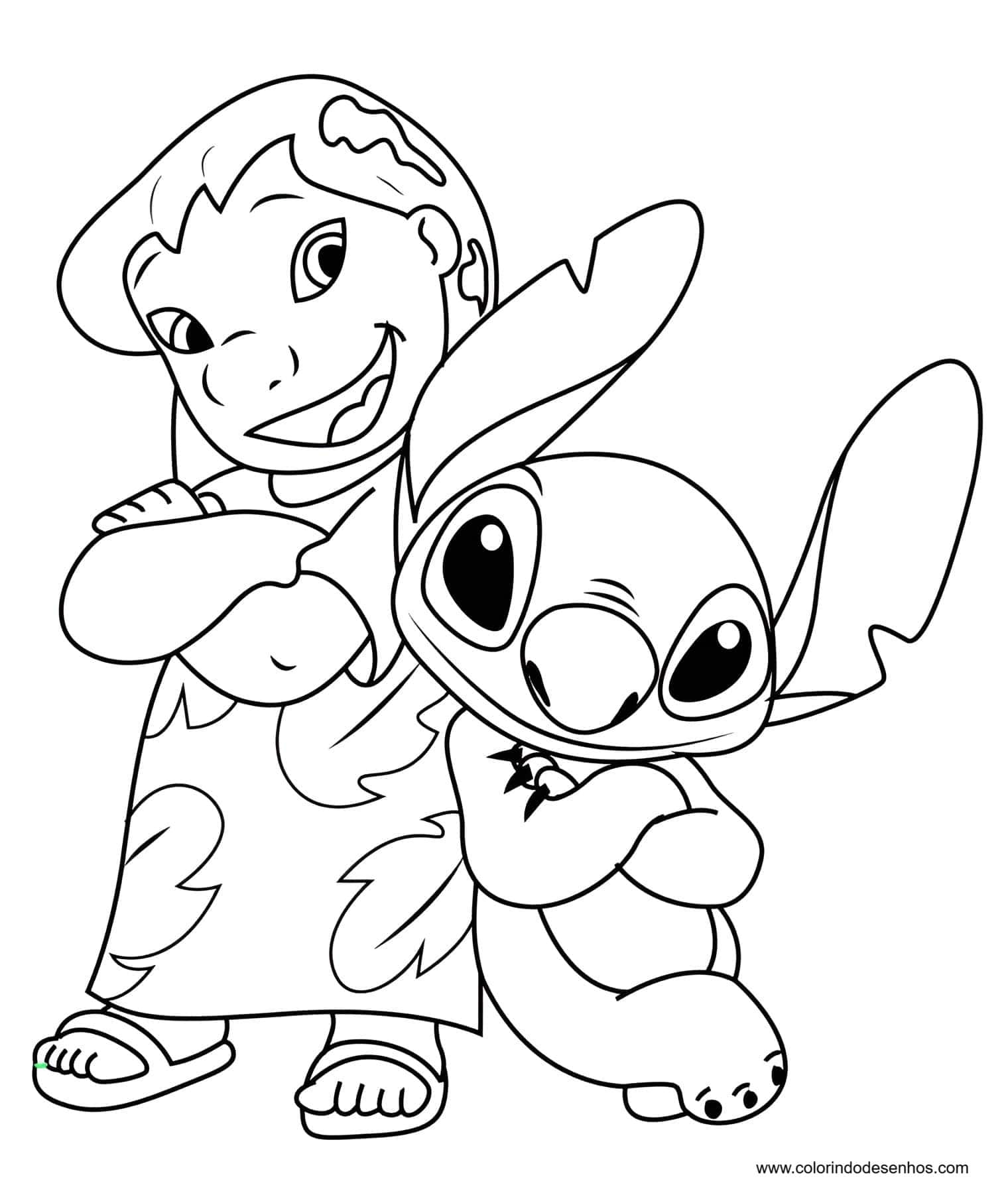 Desenho de Lilo e Stitch para Colorir e Imprimir