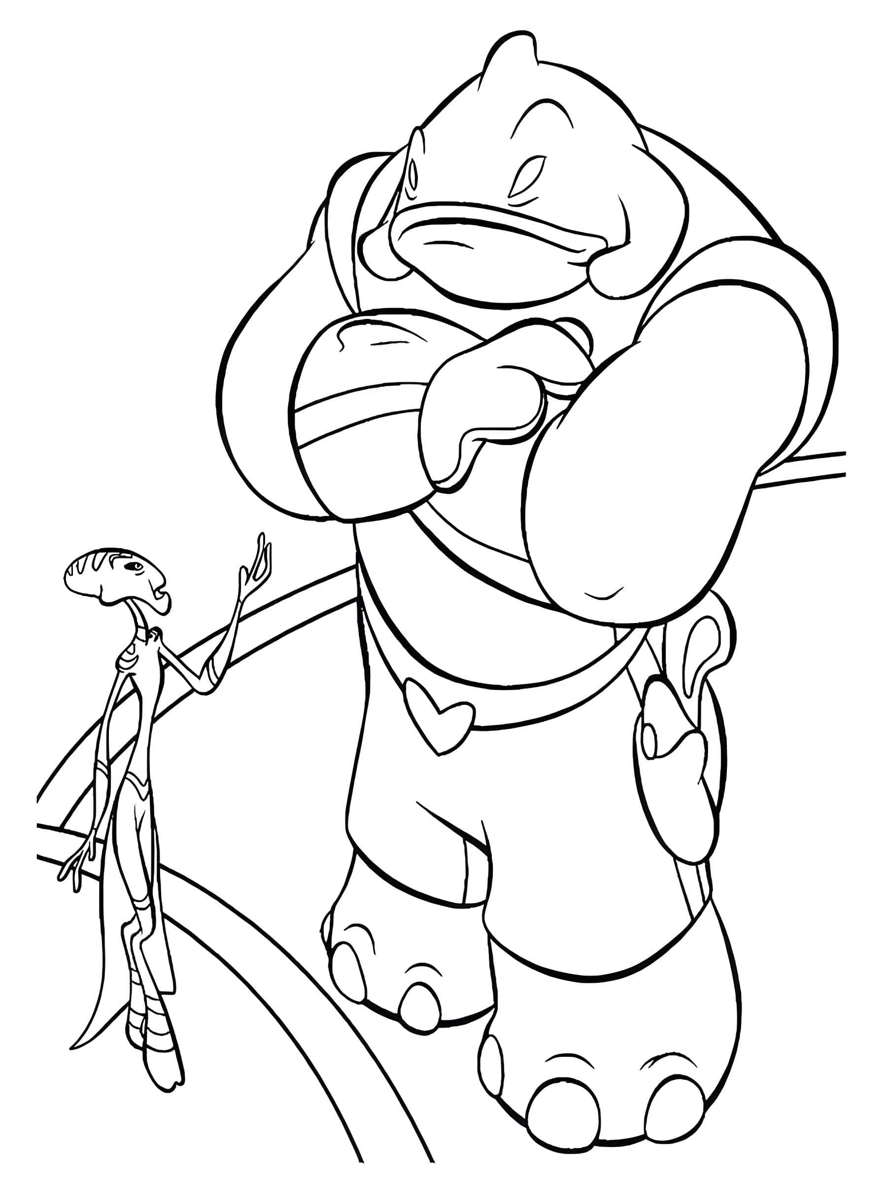 Desenho do gantu e pleakley de Lilo e Stitch para colorir