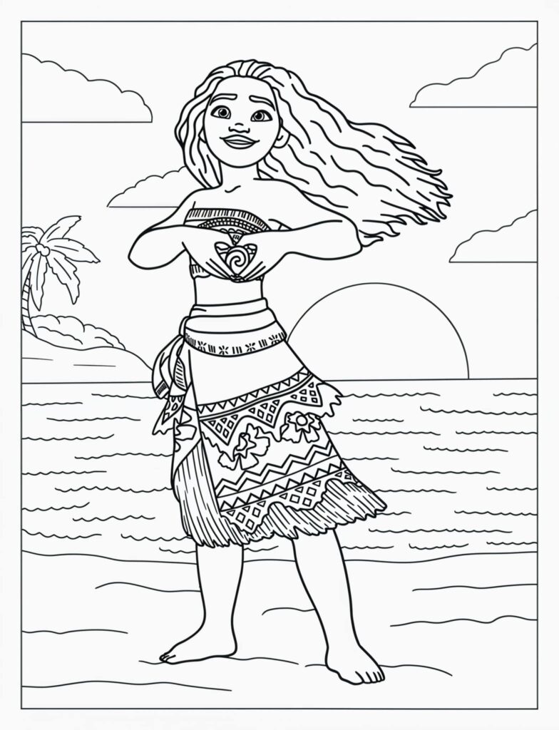 Desenho da Moana para colorir - Mr Desenho