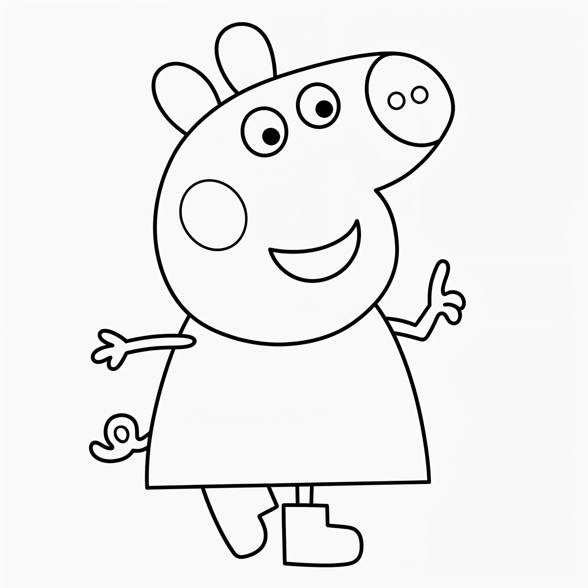 Desenho da peppa pig feliz para imprimir