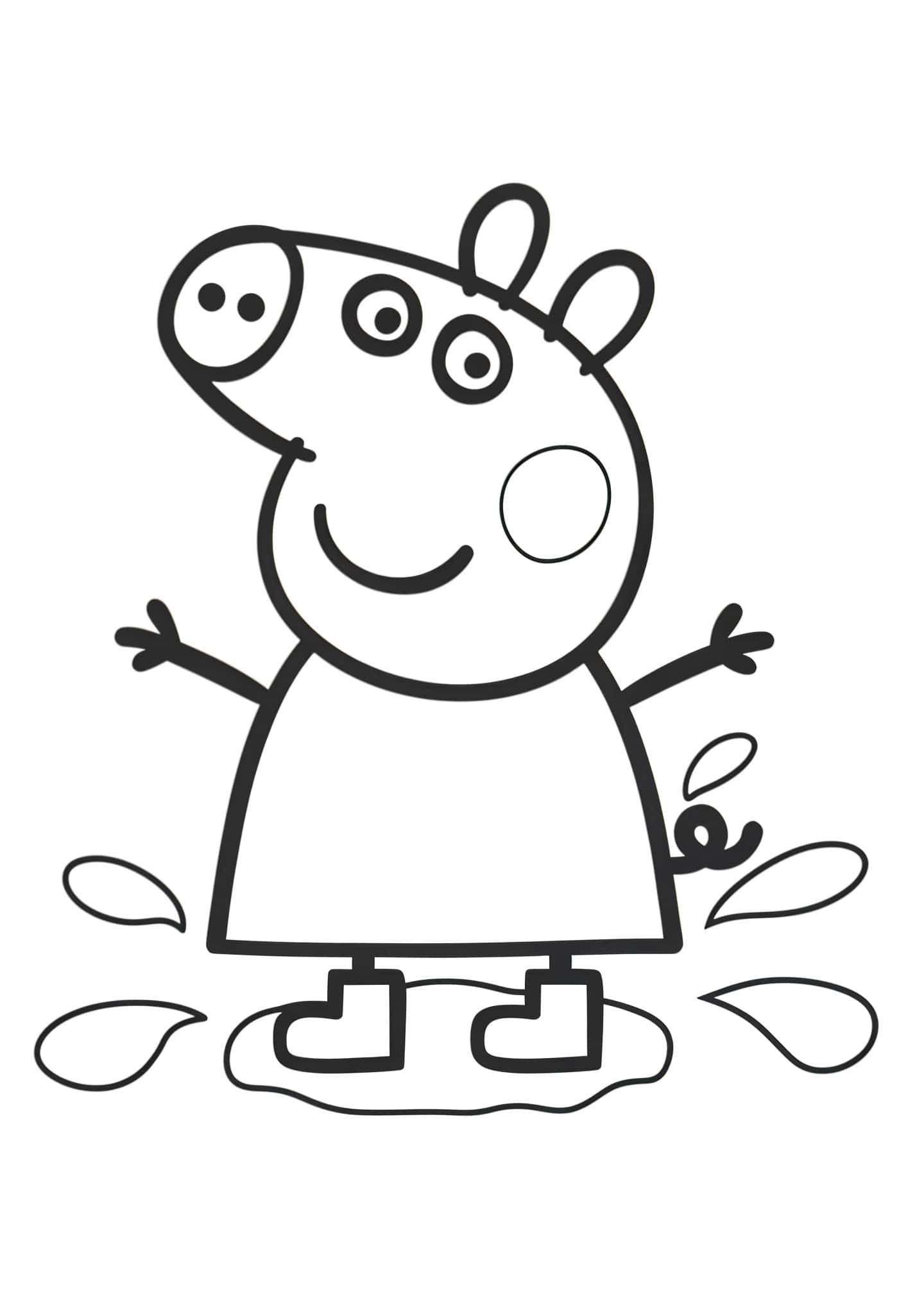 Desenho da peppa pig na lama para colorir