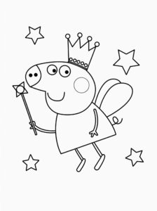 Desenho da peppa pig voando para colorir